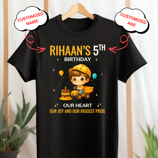 CUSTOMIZED-OUR HEART, OUR JOY BIRTHDAY CLASSIC KIDS T-SHIRT