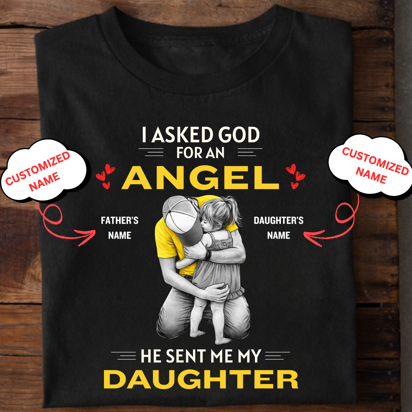 CUSTOMIZED-ANGEL DAUGHTER (FATHER) CLASSIC T-SHIRT