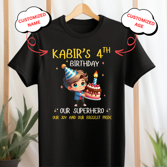 CUSTOMIZED-OUR SUPERHERO, OUR JOY, OUR BIGGEST PRIDE BIRTHDAY CLASSIC KIDS T-SHIRT
