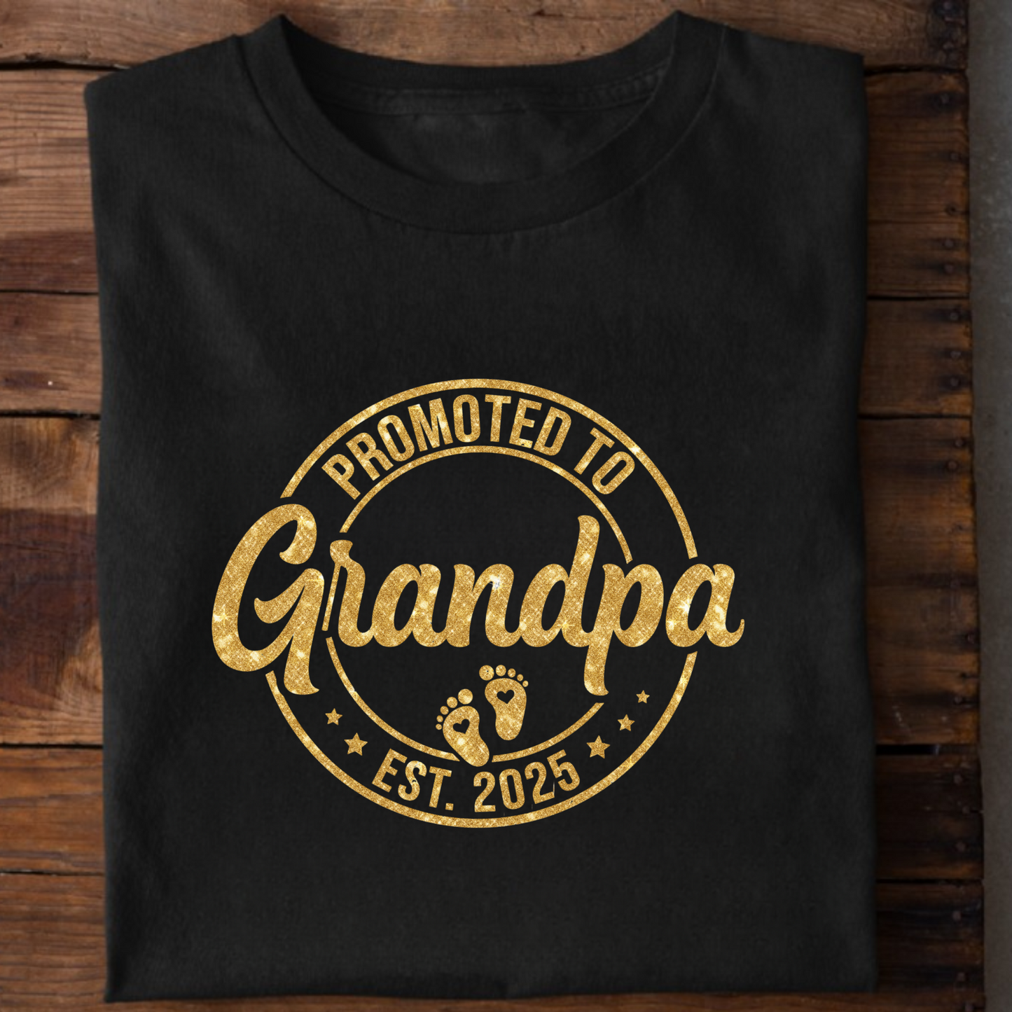 PROMOTED TO GRANDFATHER 2025 CLASSIC COTTON T-SHIRT
