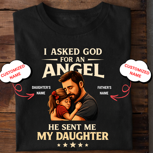 CUSTOMIZED-ANGEL DAUGHTER (FATHER) CLASSIC T-SHIRT