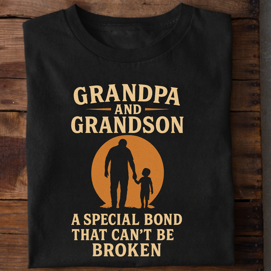 GRANDPA AND GRANDSON, A SPECIAL BOND THAT CAN'T BE BROKEN CLASSIC COTTON T-SHIRT