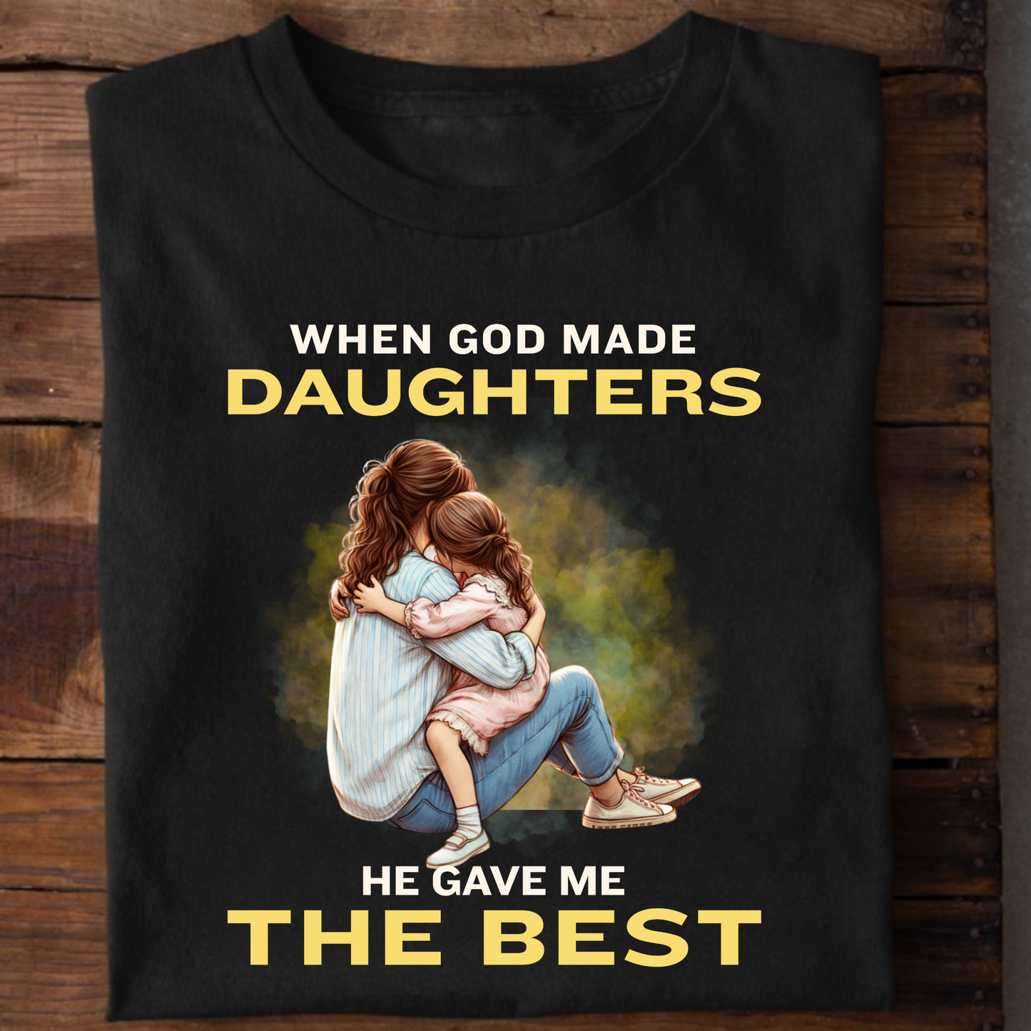WHEN GOD MADE DAUGHTERS HE GAVE ME THE BEST (MOTHER-DAUGHTER) CLASSIC T-HIRT