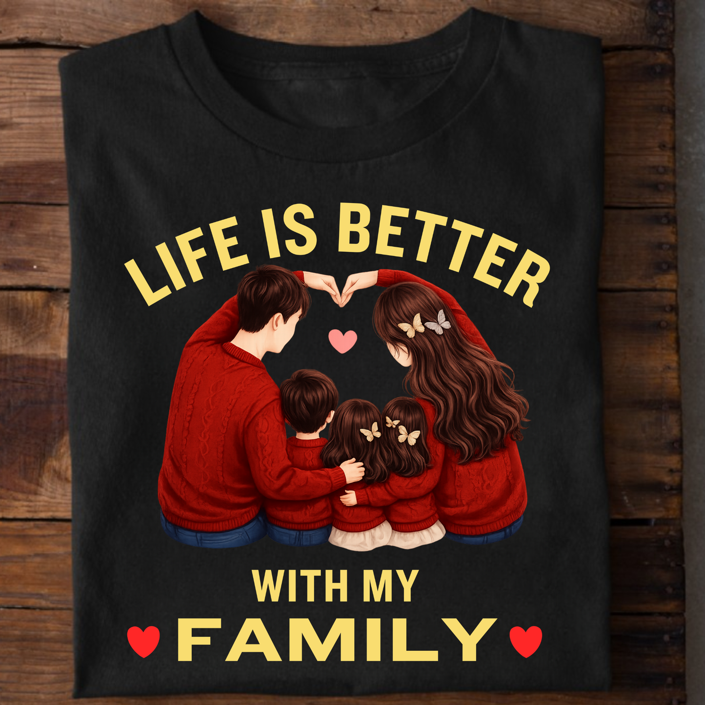 LIFE IS BETTER WITH MY FAMILY (THREE KIDS) CLASSIC T-SHIRT