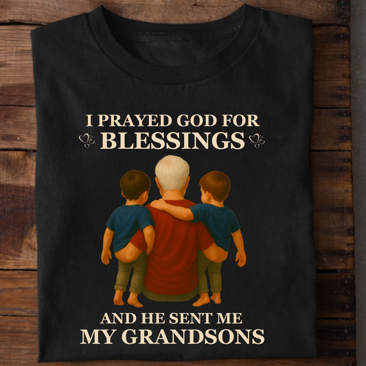I PRAYED GOD FOR BLESSINGs, HE SENT ME MY GRANDSONS CLASSIC T-SHIRT