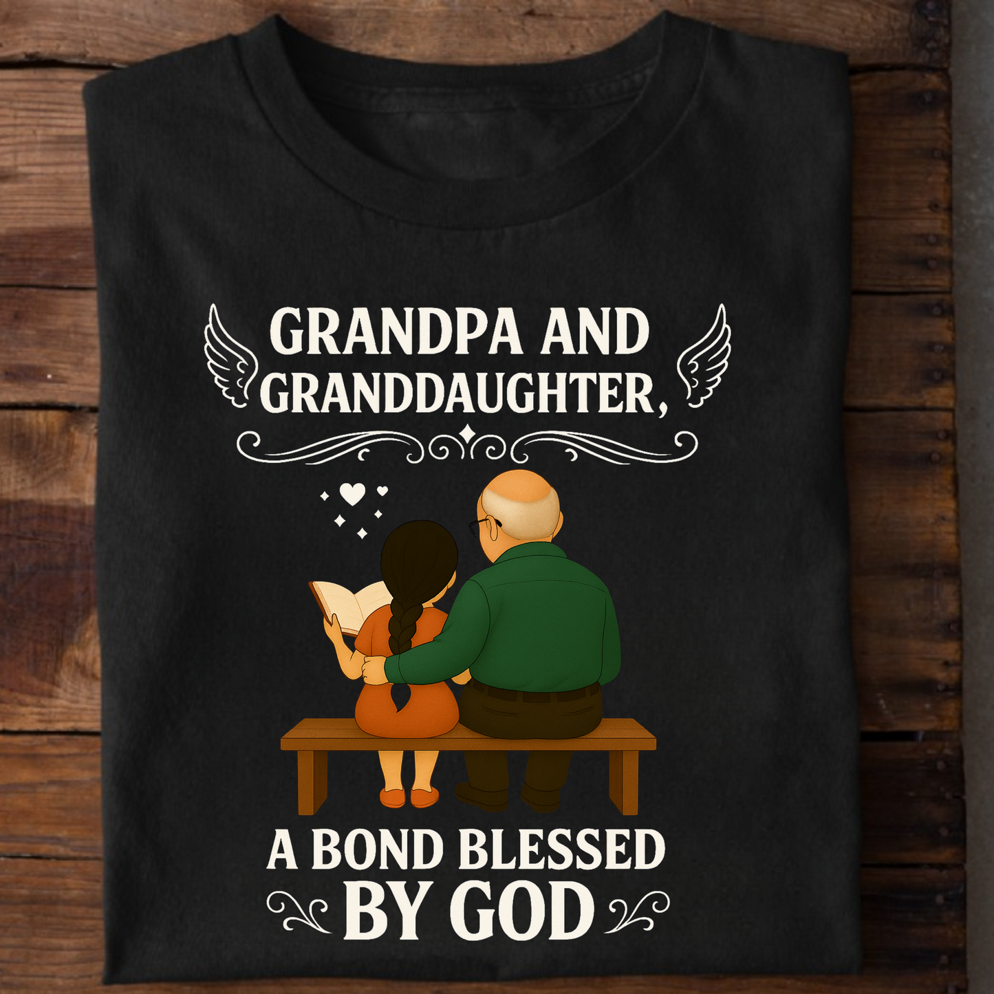 GRANDPA AND GRANDDAUGHTER, A BOND BLESSED BY GOD CLASSIC T-SHIRT