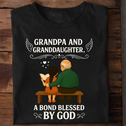 GRANDPA AND GRANDDAUGHTER, A BOND BLESSED BY GOD CLASSIC T-SHIRT