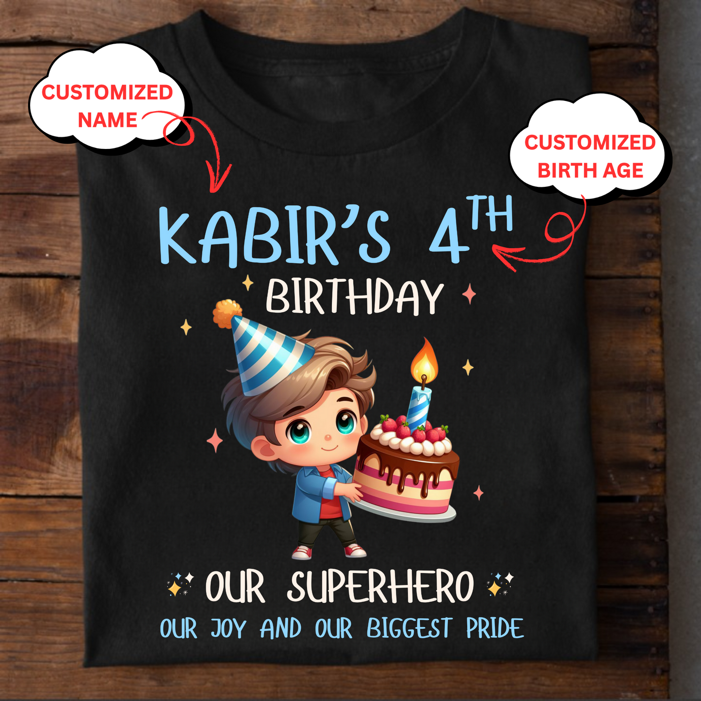 CUSTOMIZATION BOY'S T-SHIRT- YOU ARE OUR BIGGEST PRIDE CLASSIC KIDS T-SHIRT