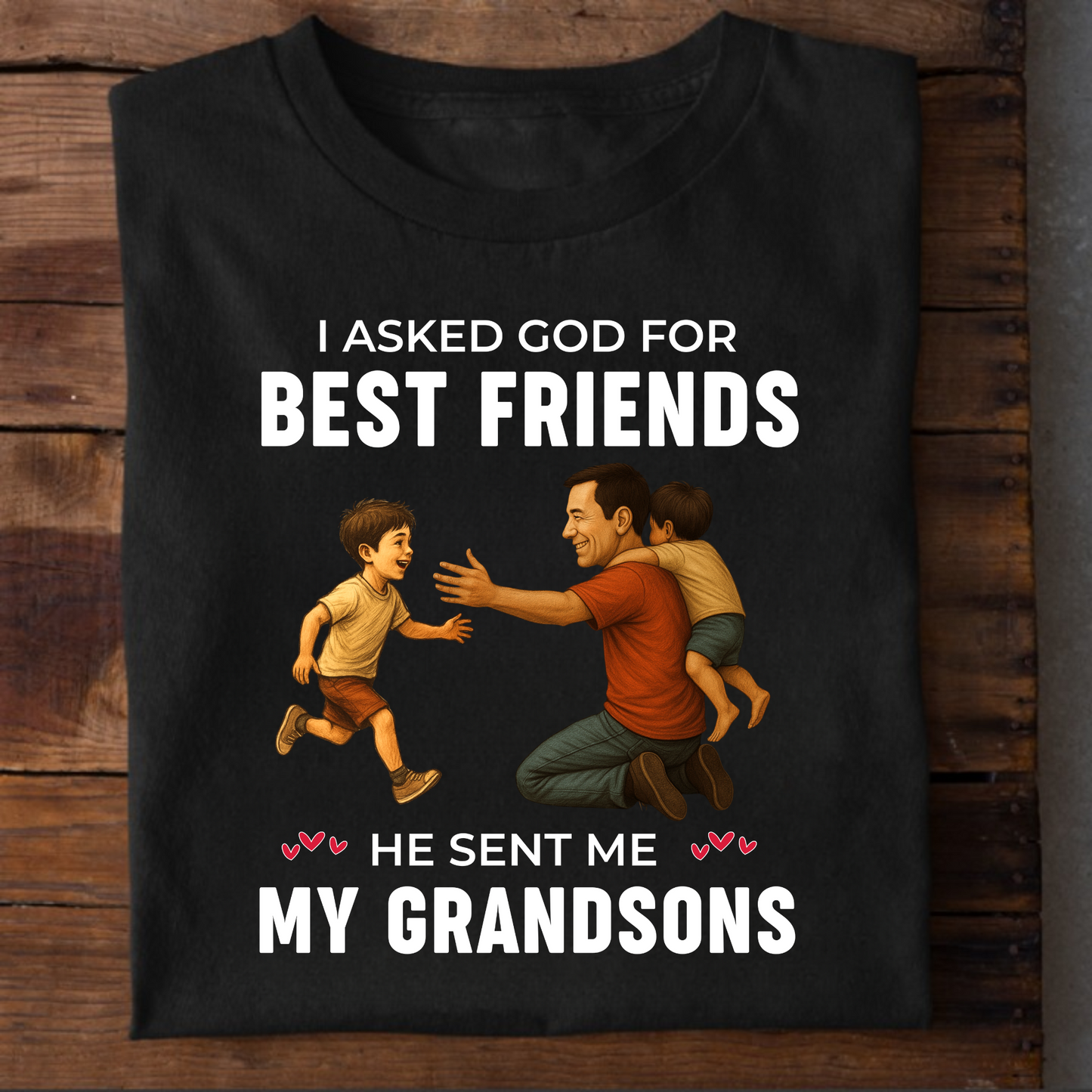 KIDS & ADULT T-SHIRT- GRANDFATHER & GRANDSONS BEST FRIENDS