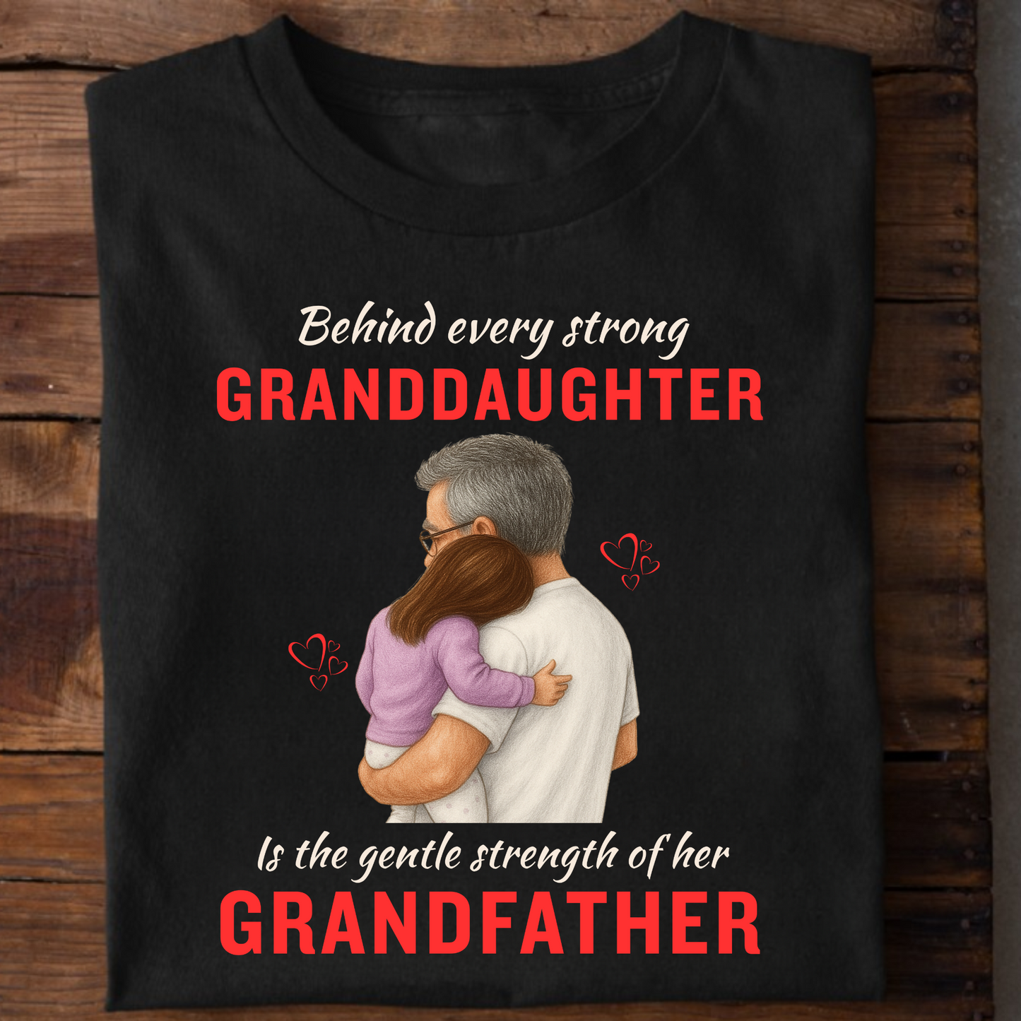 BEHIND EVERY STRONG GRANDDAUGHTER IS THE GENTLE STRENGTH OF HER GRANDFATHER CLASSIC T-SHIRT