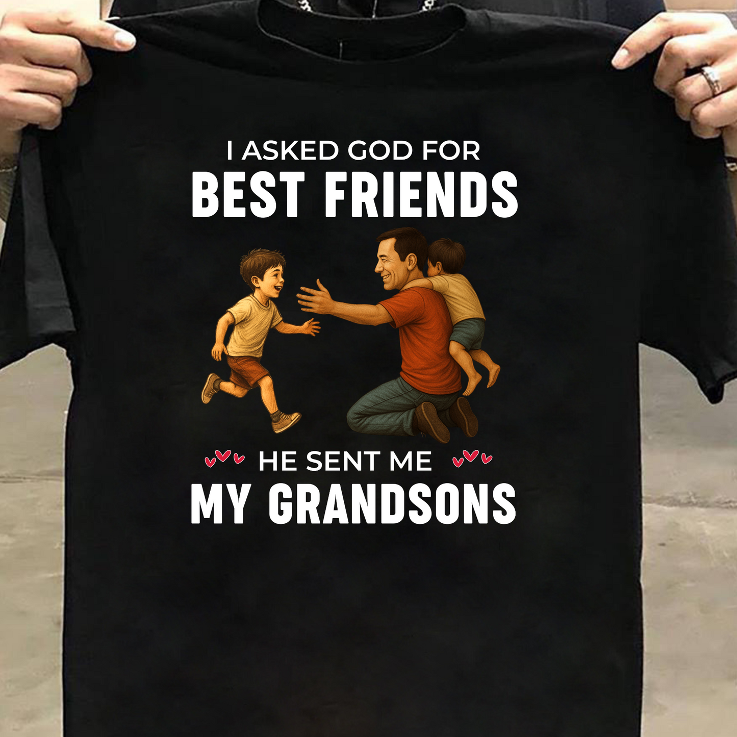 KIDS & ADULT T-SHIRT- GRANDFATHER & GRANDSONS BEST FRIENDS