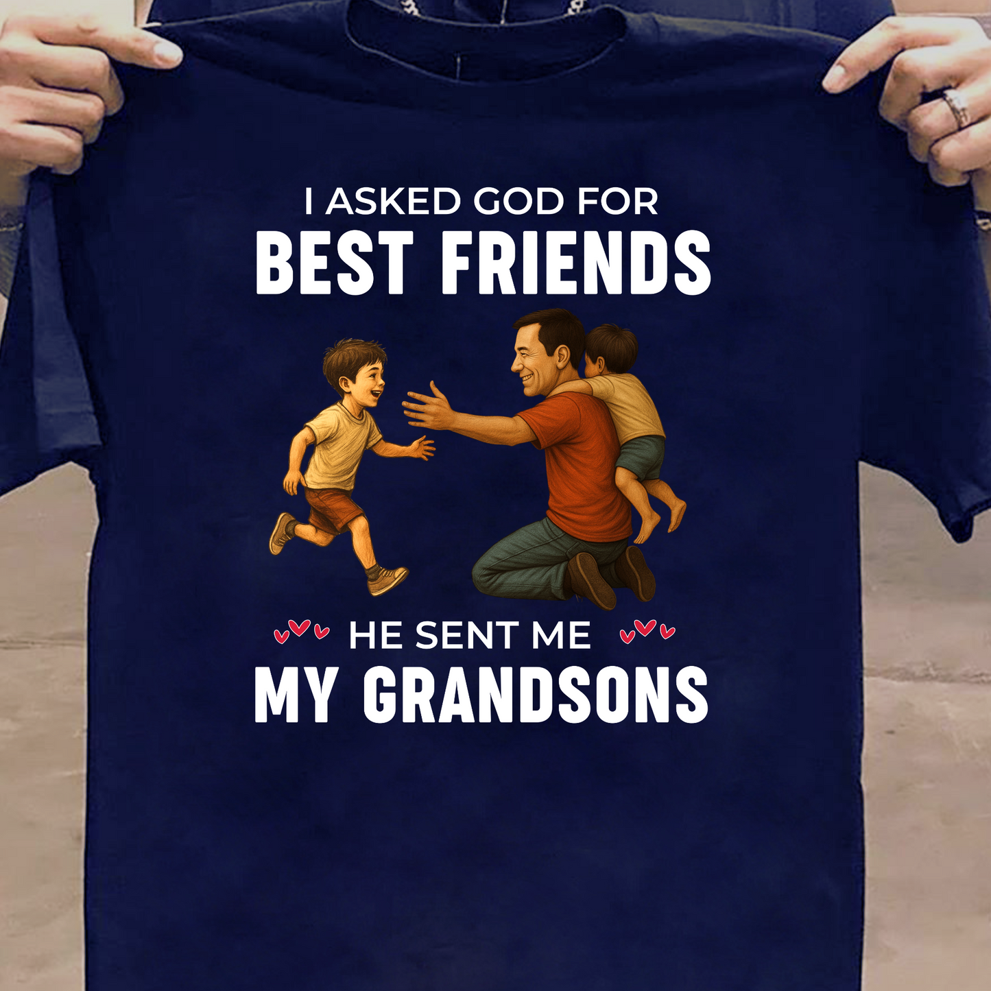 KIDS & ADULT T-SHIRT- GRANDFATHER & GRANDSONS BEST FRIENDS
