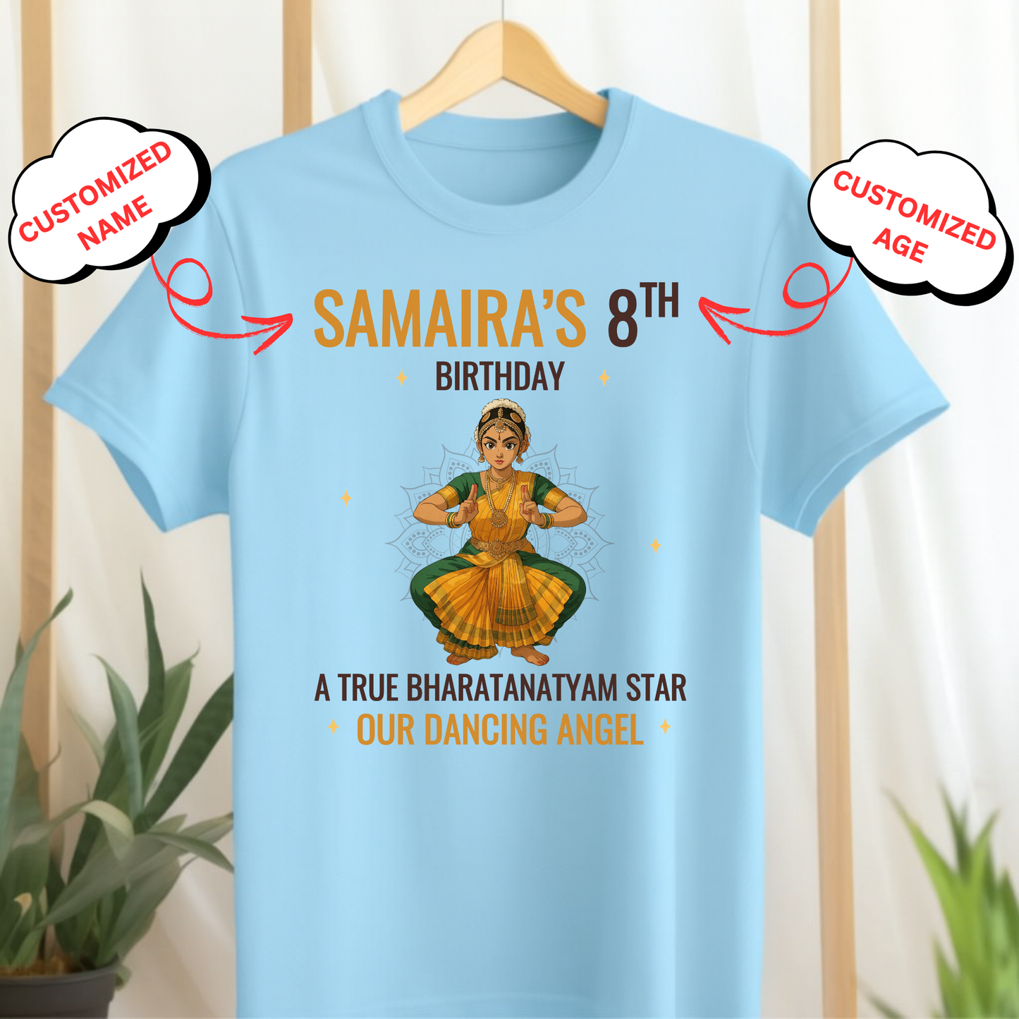 CUSTOMIZED-A TRUE BHARATANATYAM STAR OUR DANCING ANGEL CLASSIC KIDS T-SHIRT