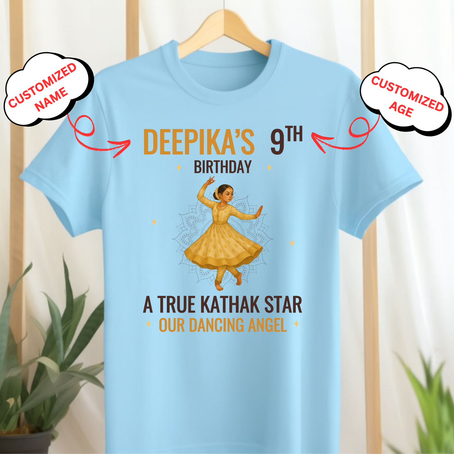 CUSTOMIZED-A TRUE KATHAK STAR, OUR DANCING ANGEL CLASSIC KIDS T-SHIRT