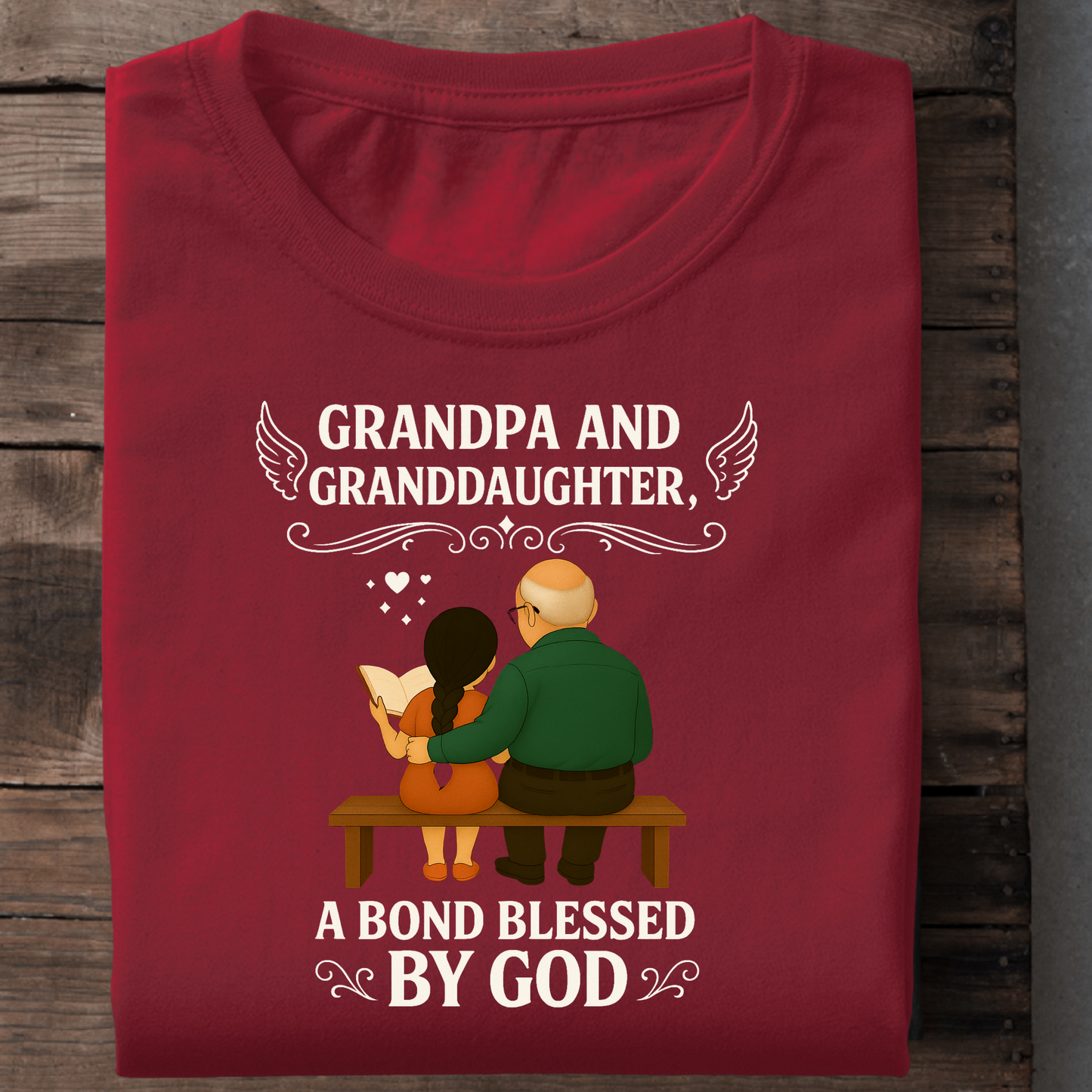 GRANDPA AND GRANDDAUGHTER, A BOND BLESSED BY GOD CLASSIC T-SHIRT