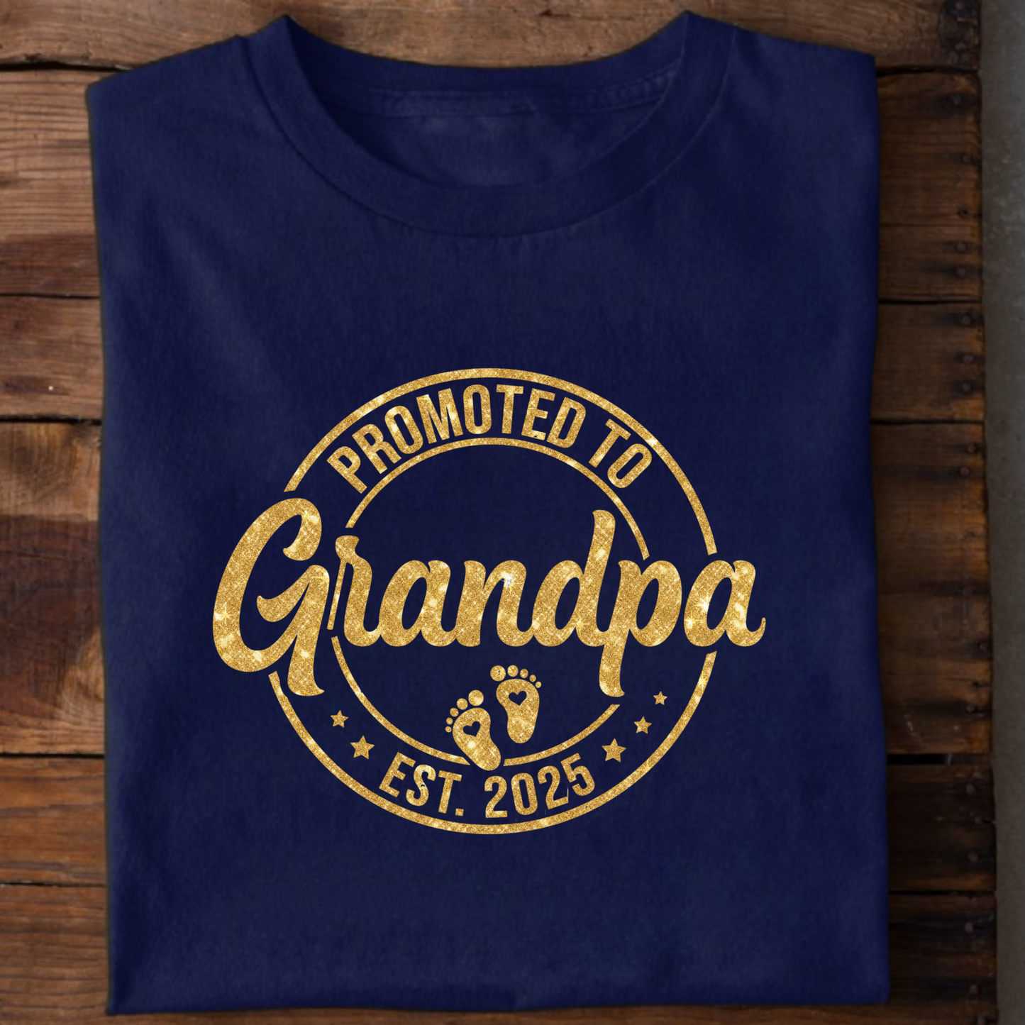 PROMOTED TO GRANDFATHER 2025 CLASSIC COTTON T-SHIRT