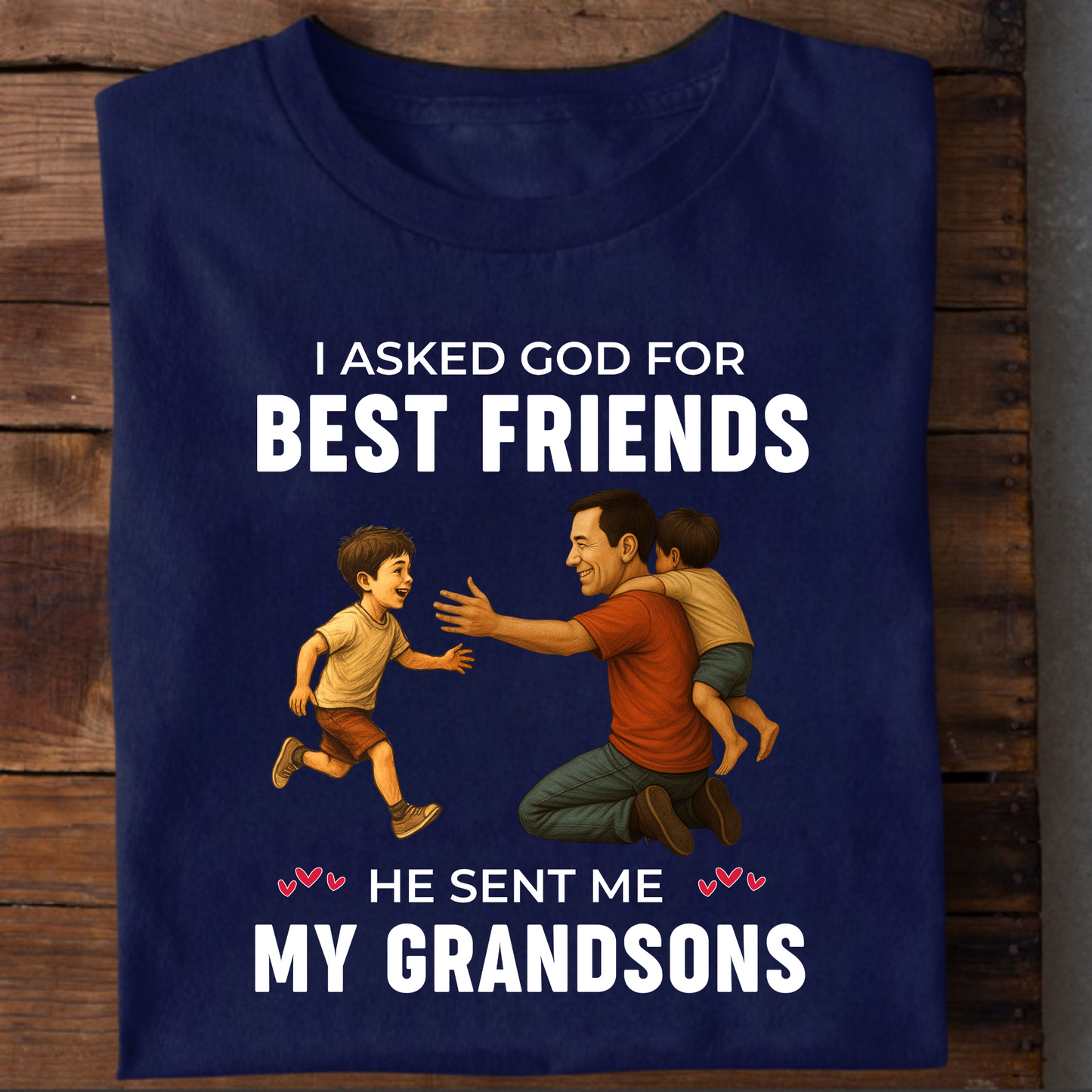 KIDS & ADULT T-SHIRT- GRANDFATHER & GRANDSONS BEST FRIENDS