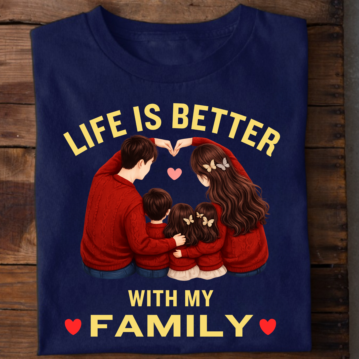 LIFE IS BETTER WITH MY FAMILY (THREE KIDS) CLASSIC T-SHIRT