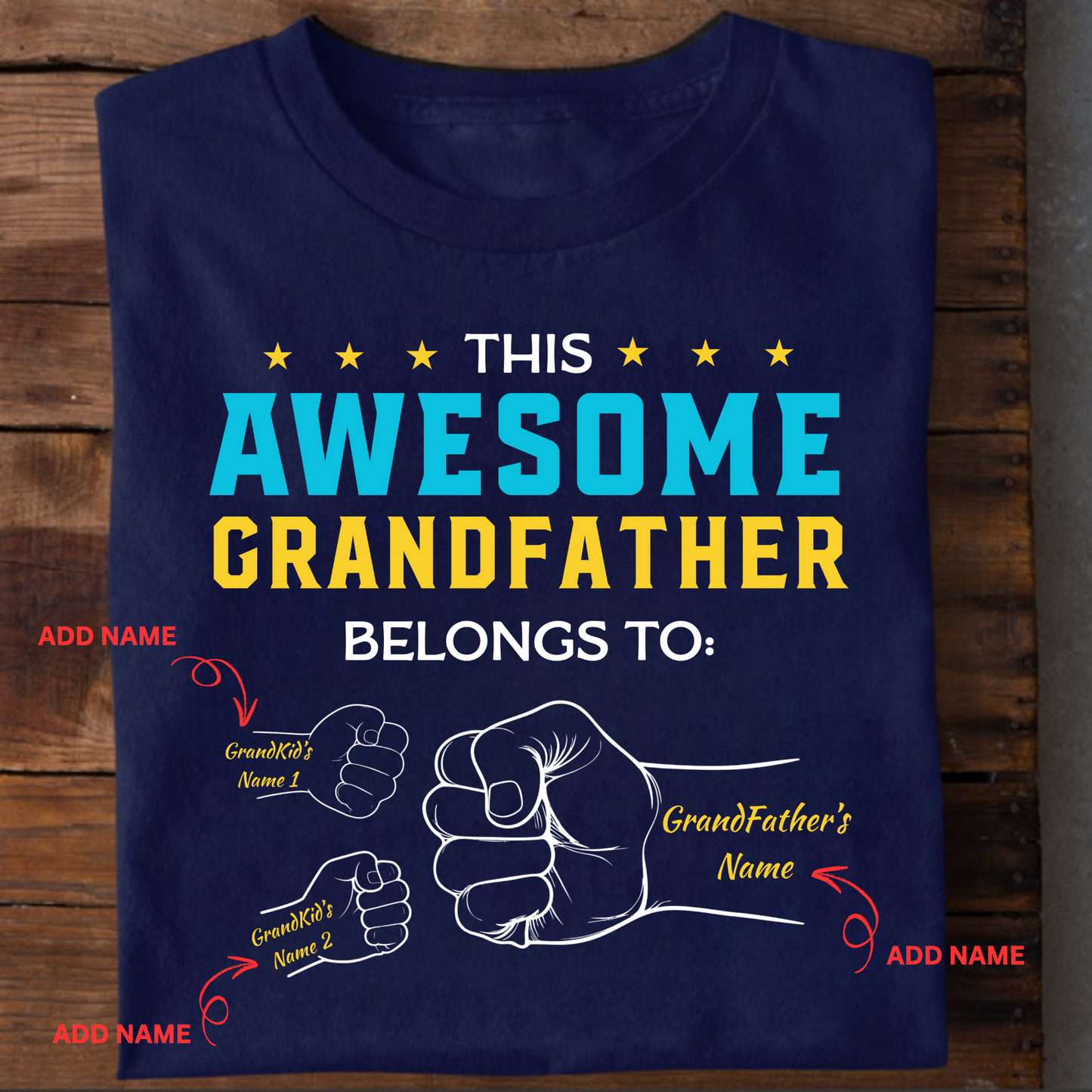 CUSTOMIZATION-THIS AWESOME GRANDFATHER BELONGS TO GRANDKIDS