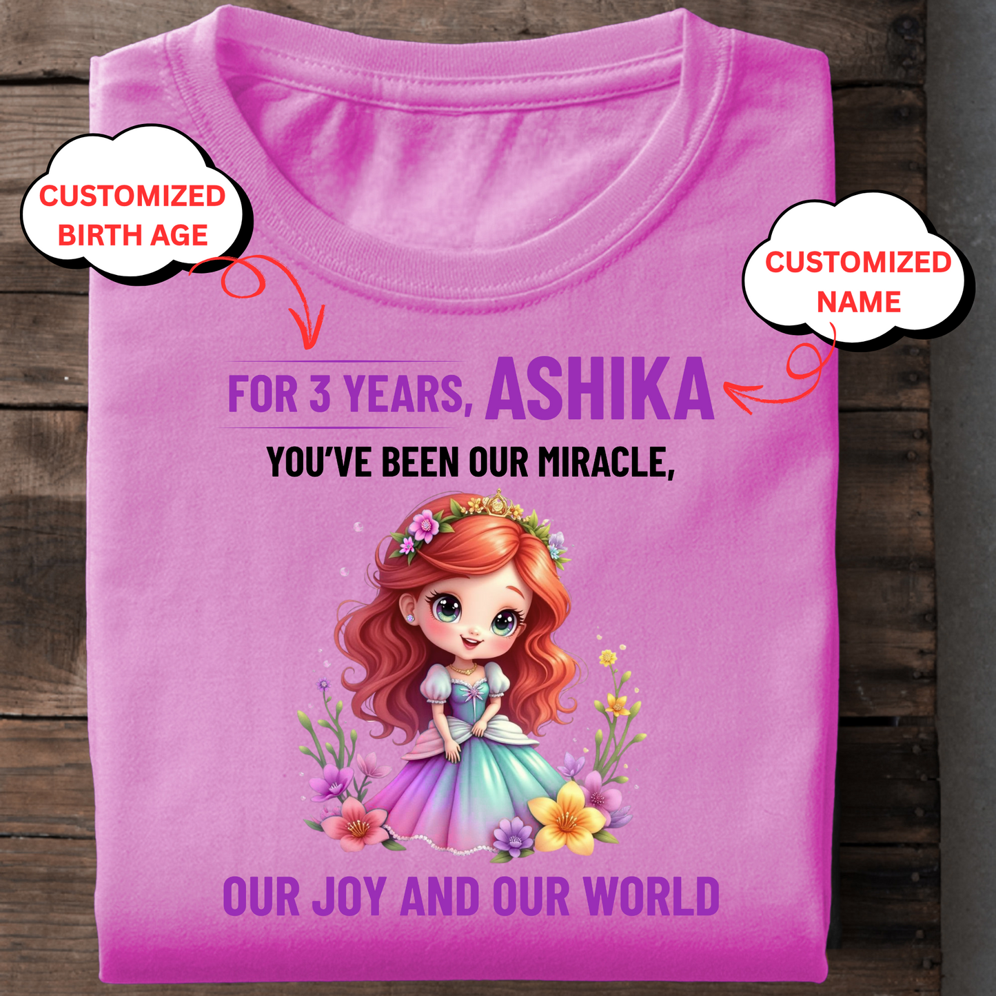 CUSTOMIZATION- YOU'VE BEEN OUR MIRACLE GIRL CLASSIC KIDS T-SHIRT