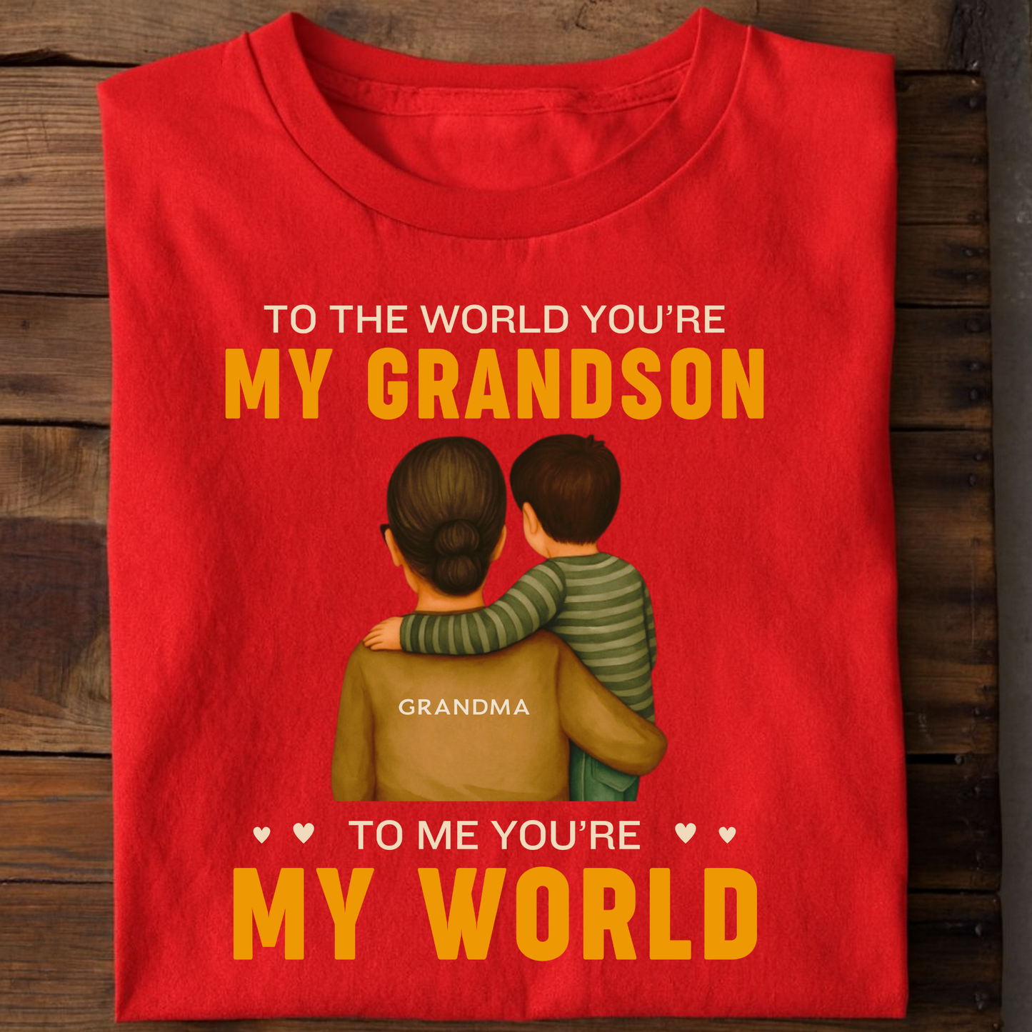 MY WORLD, MY GRANDSON (GRANDMA) CLASSIC T-SHIRT