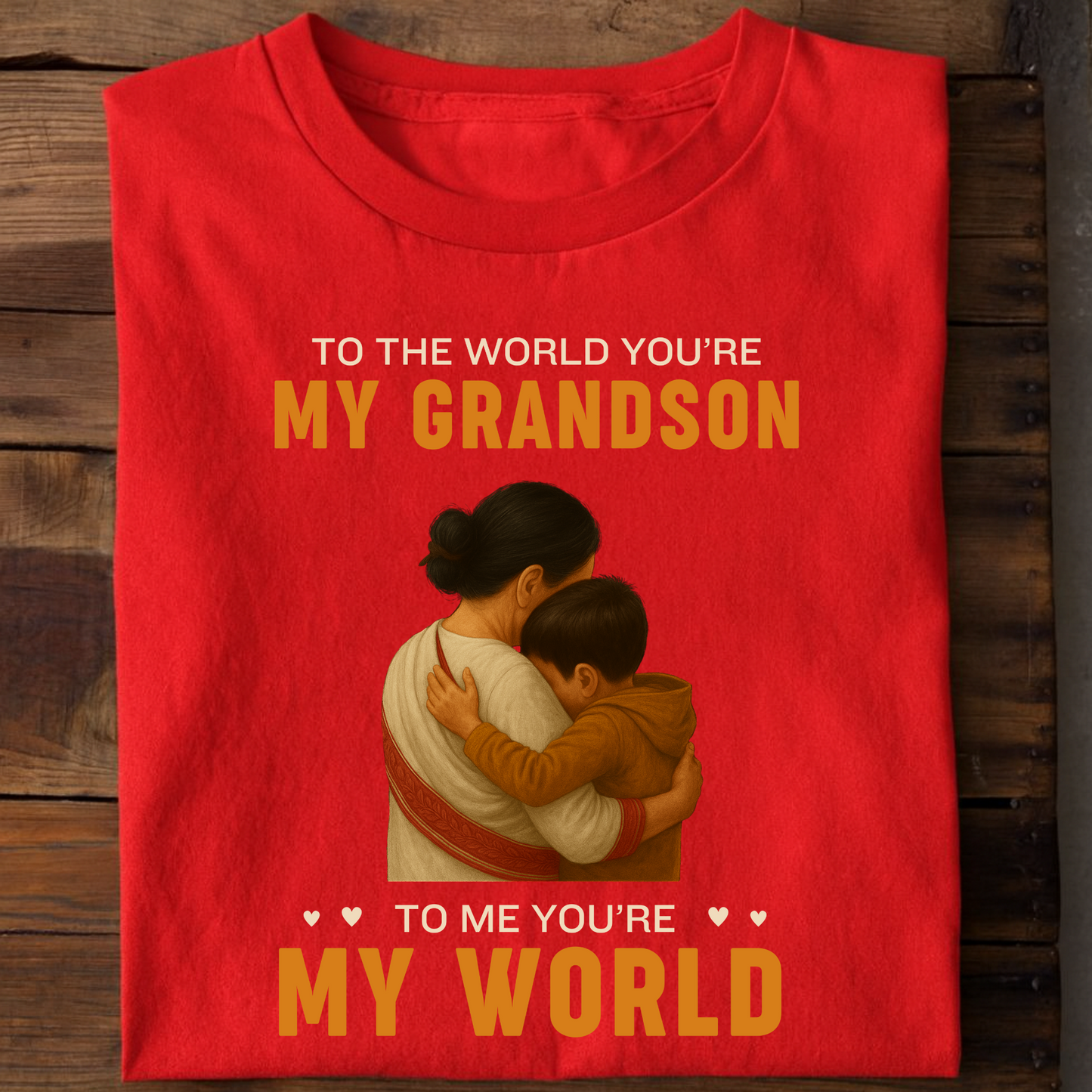 GRANDMOTHER- TO THE WORLD YOU'RE MY GRANDSON, TO ME YOU'RE MY WORLD CLASSIC T-SHIRT