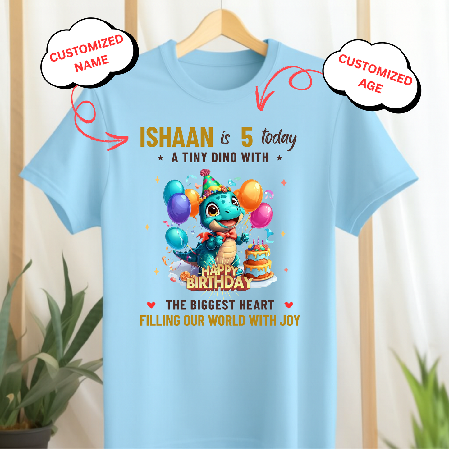 CUSTOMIZED-A TINY DINO WITH THE BIGGEST HEART CLASSIC KIDS T-SHIRT