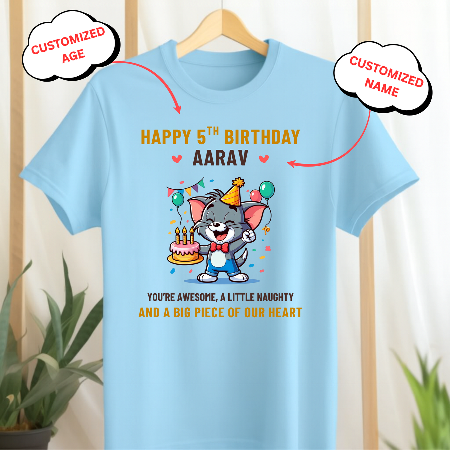 CUSTOMIZED- YOU'RE AWESOME, A LITTLE NAUGHTY BIRTHDAY CLASSIC KIDS T-SHIRT