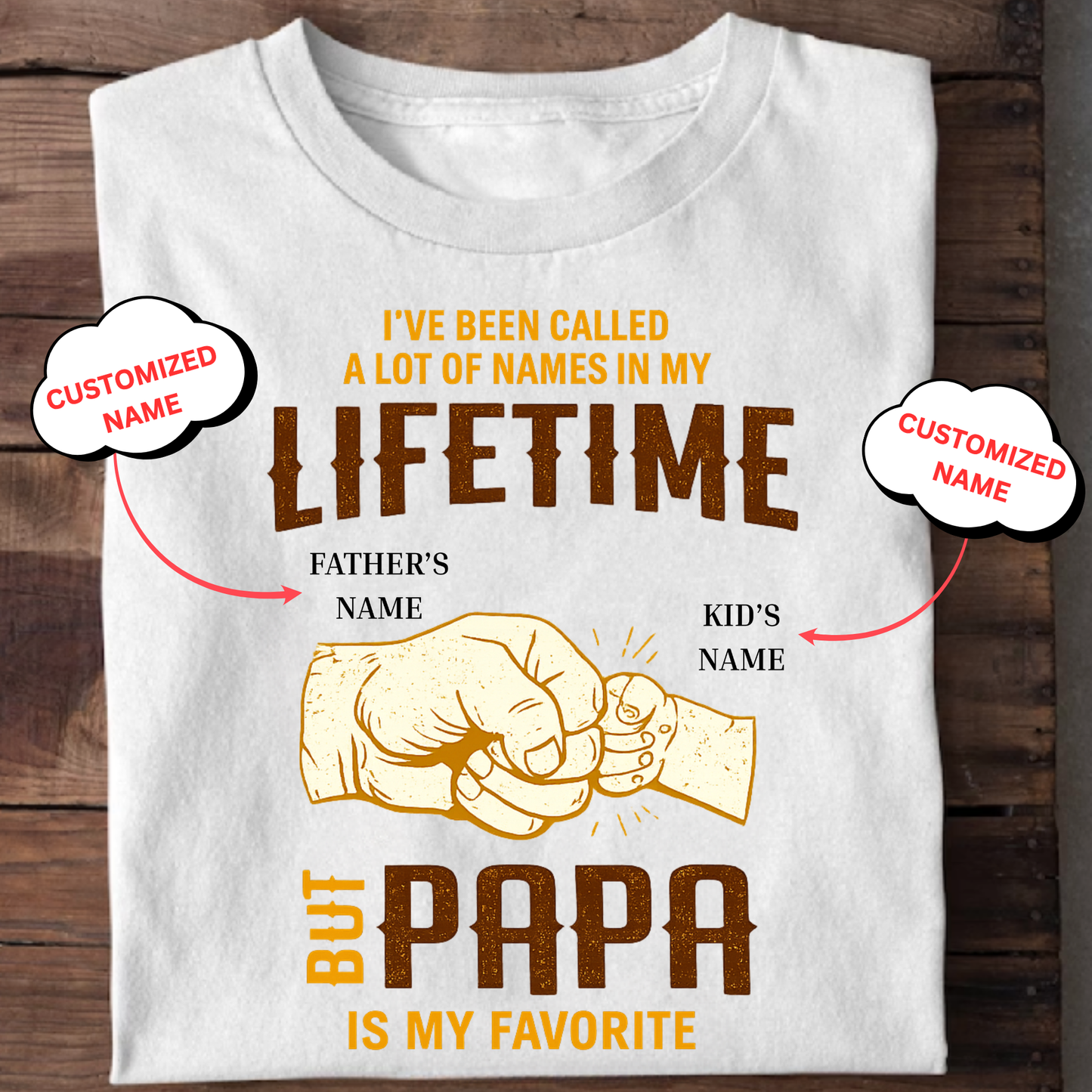 CUSTOMIZED-PAPA IS MY FAVOURITE CLASSIC T-SHIRT
