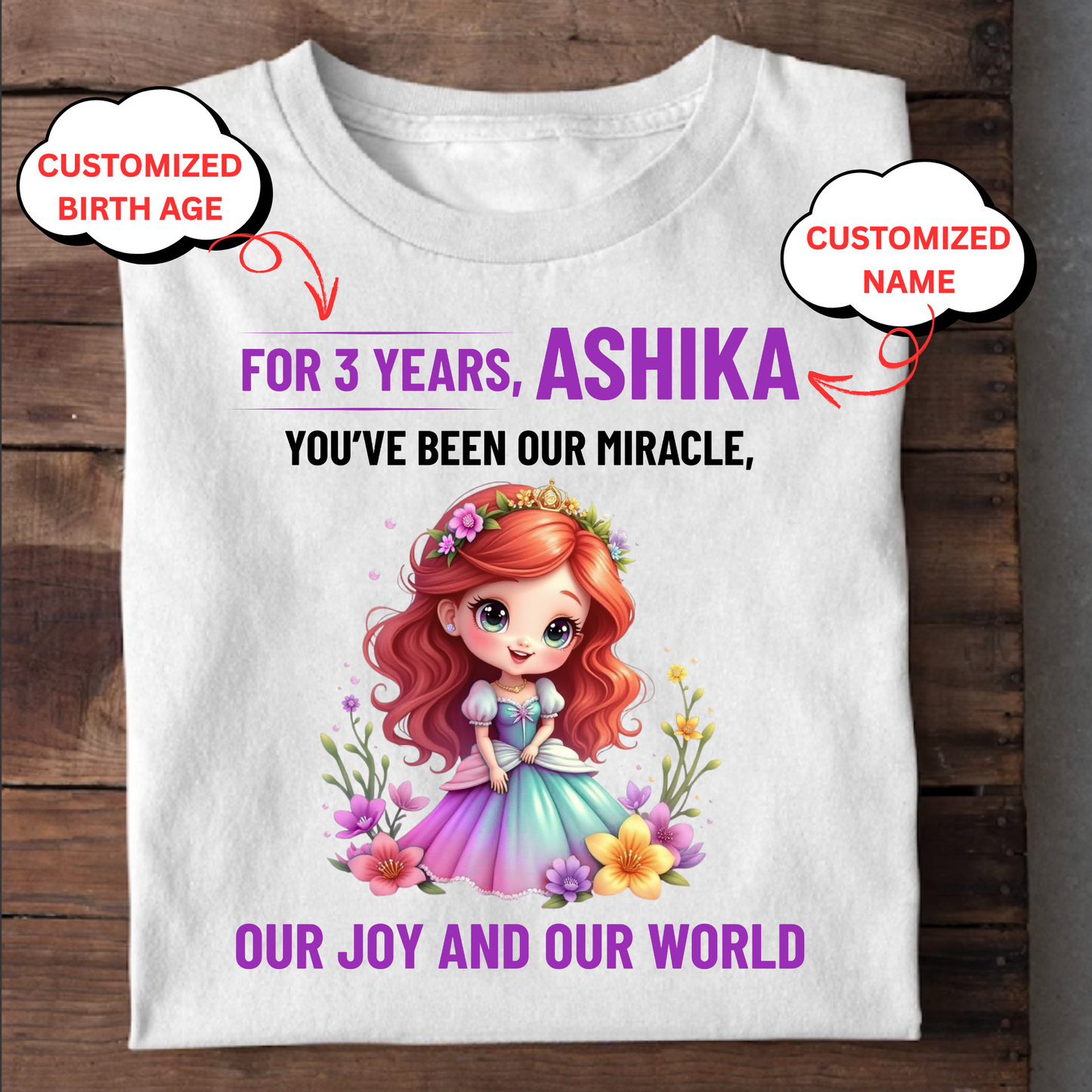 CUSTOMIZATION- YOU'VE BEEN OUR MIRACLE GIRL CLASSIC KIDS T-SHIRT