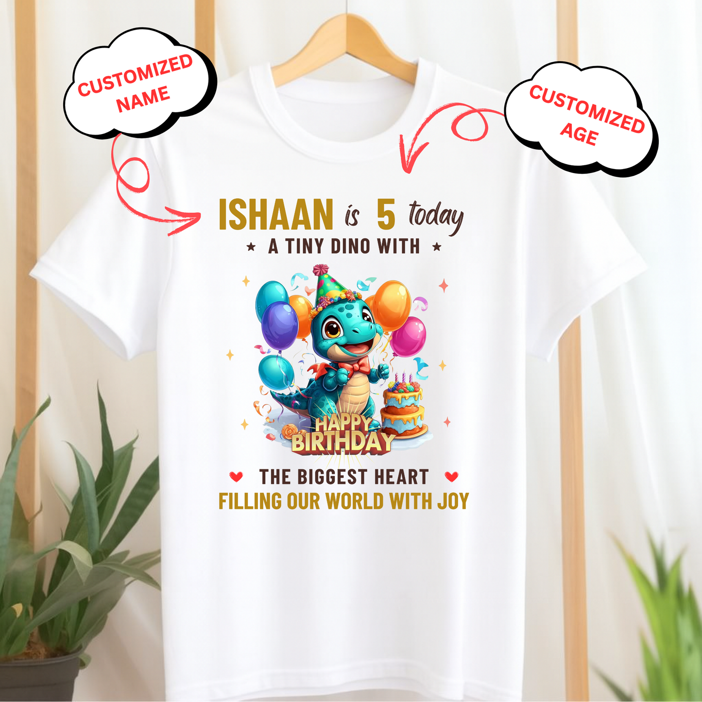 CUSTOMIZED-A TINY DINO WITH THE BIGGEST HEART CLASSIC KIDS T-SHIRT