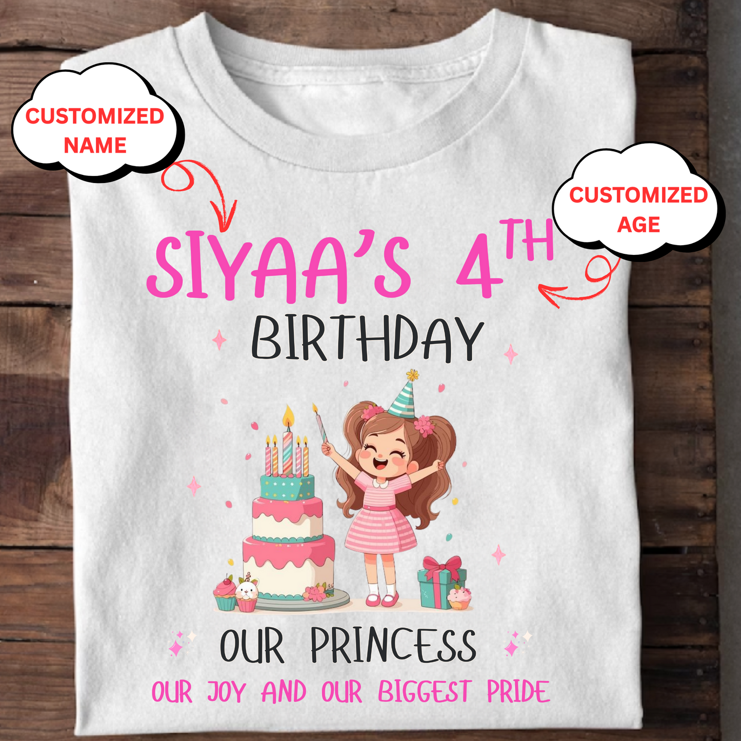 CUSTOMIZATION- OUR PRINCESS, OUR JOY AND OUR BIGGEST PRIDE CLASSIC KIDS T-SHIRT