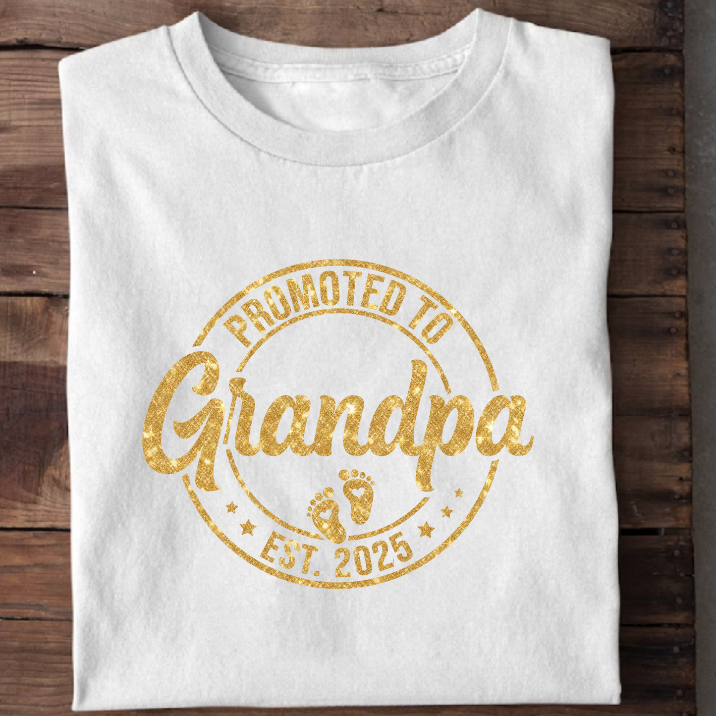 PROMOTED TO GRANDFATHER 2025 CLASSIC COTTON T-SHIRT