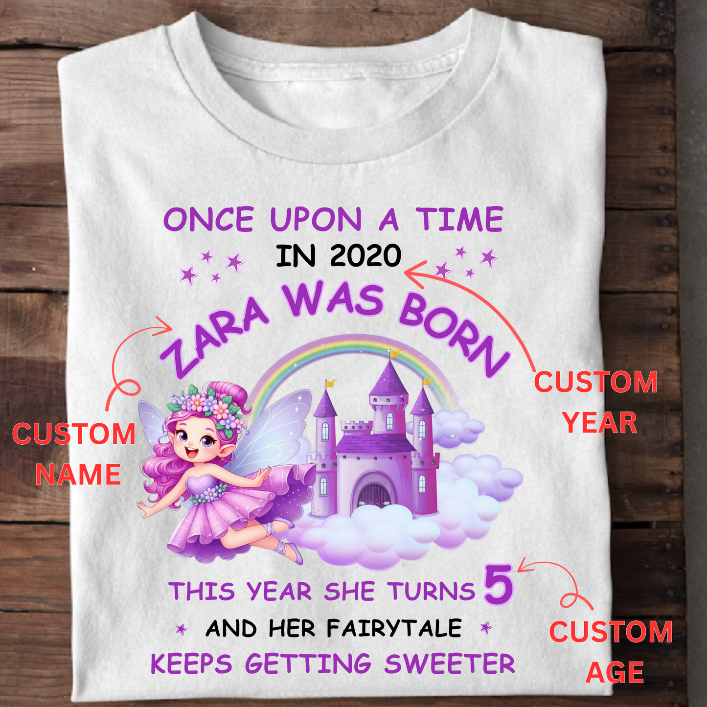 CUSTOMIZATION- HER FAIRYTALE KEEPS GETTING SWEETER CLASSIC KIDS T-SHIRT