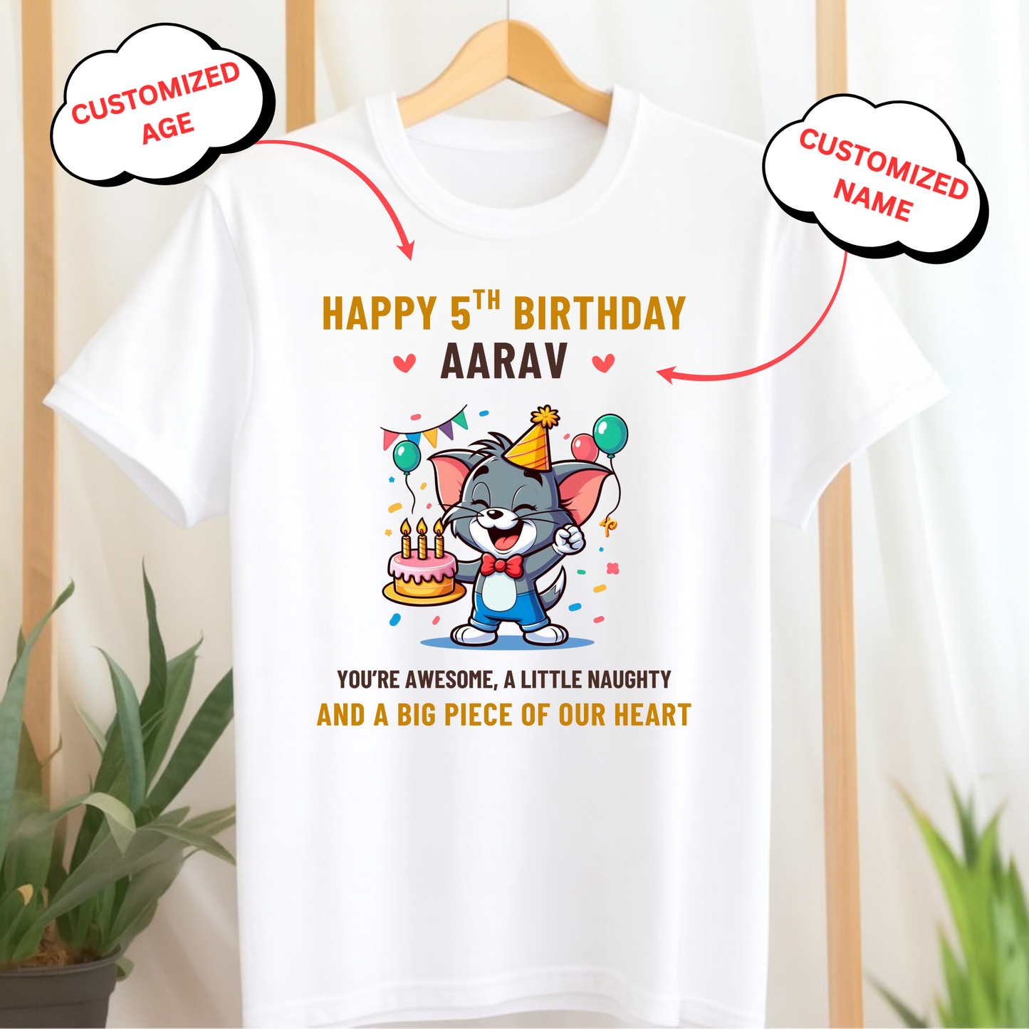 CUSTOMIZED- YOU'RE AWESOME, A LITTLE NAUGHTY BIRTHDAY CLASSIC KIDS T-SHIRT