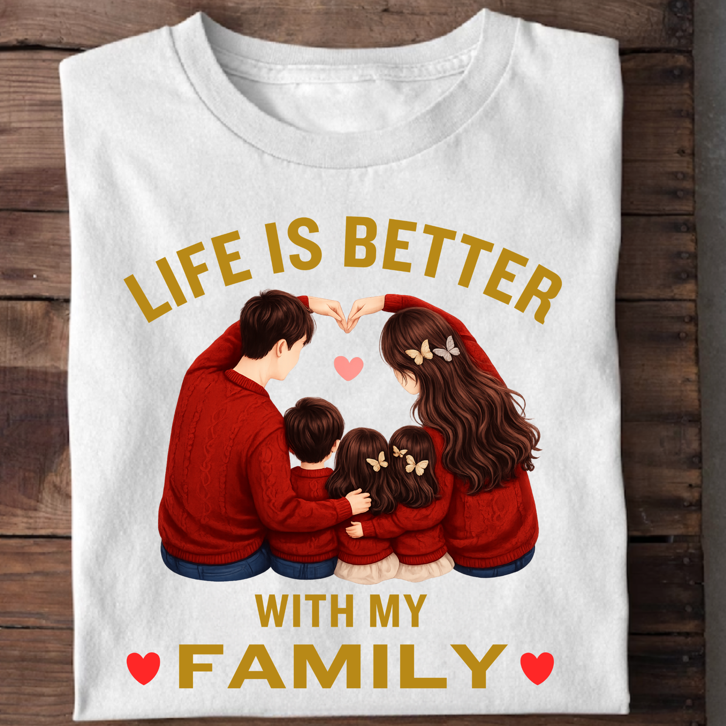LIFE IS BETTER WITH MY FAMILY (THREE KIDS) CLASSIC T-SHIRT