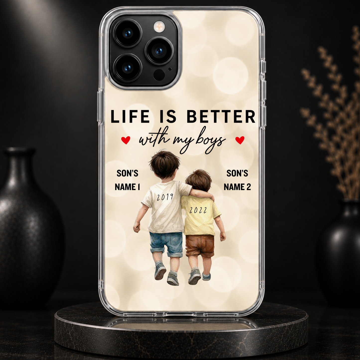 LIFE IS BETTER WITH MY BOYS (2 SONS) -IPHONE HARD CASE