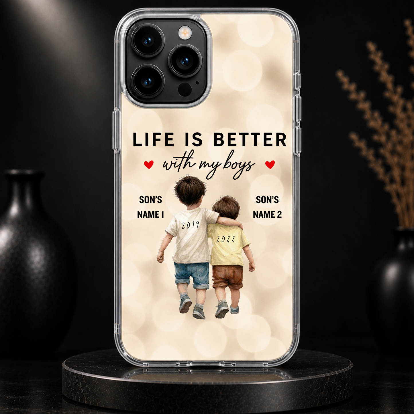 LIFE IS BETTER WITH MY BOYS (2 SONS) -IPHONE HARD CASE