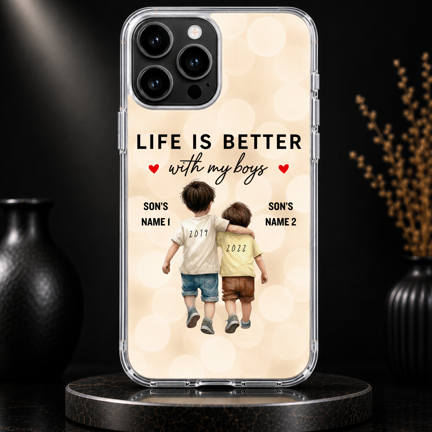LIFE IS BETTER WITH MY BOYS (2 SONS) -IPHONE HARD CASE